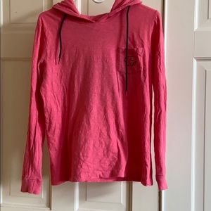 Ivory Ella long sleeve hooded shirt pink medium